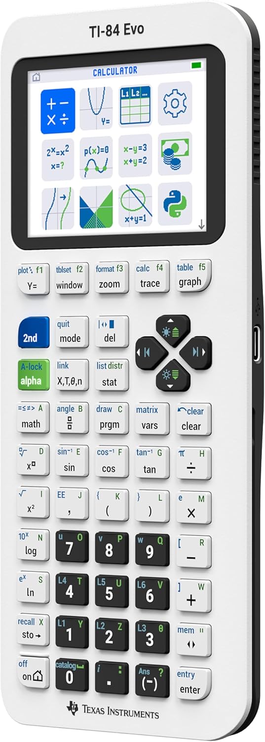 TI-84 Evo Graphing Calculator Texas Instruments, White