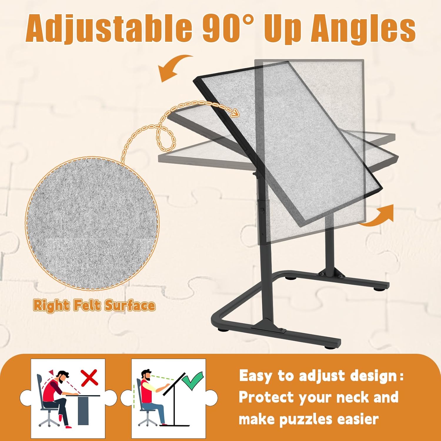 Puzzle table with drawers 1500pcs with Adjustable height & up angles
