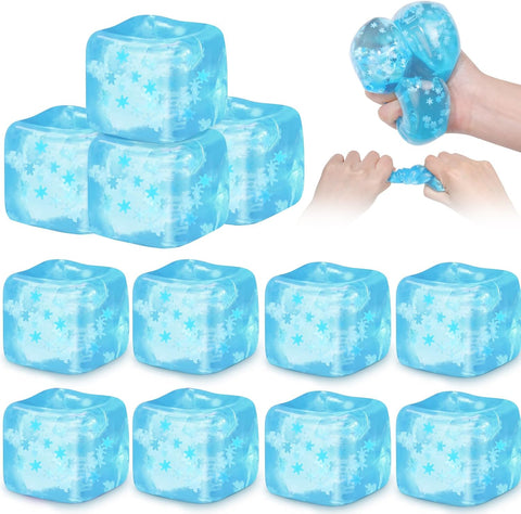 12 Pcs Stress Cube Sensory Ice Cube Ball, Blue