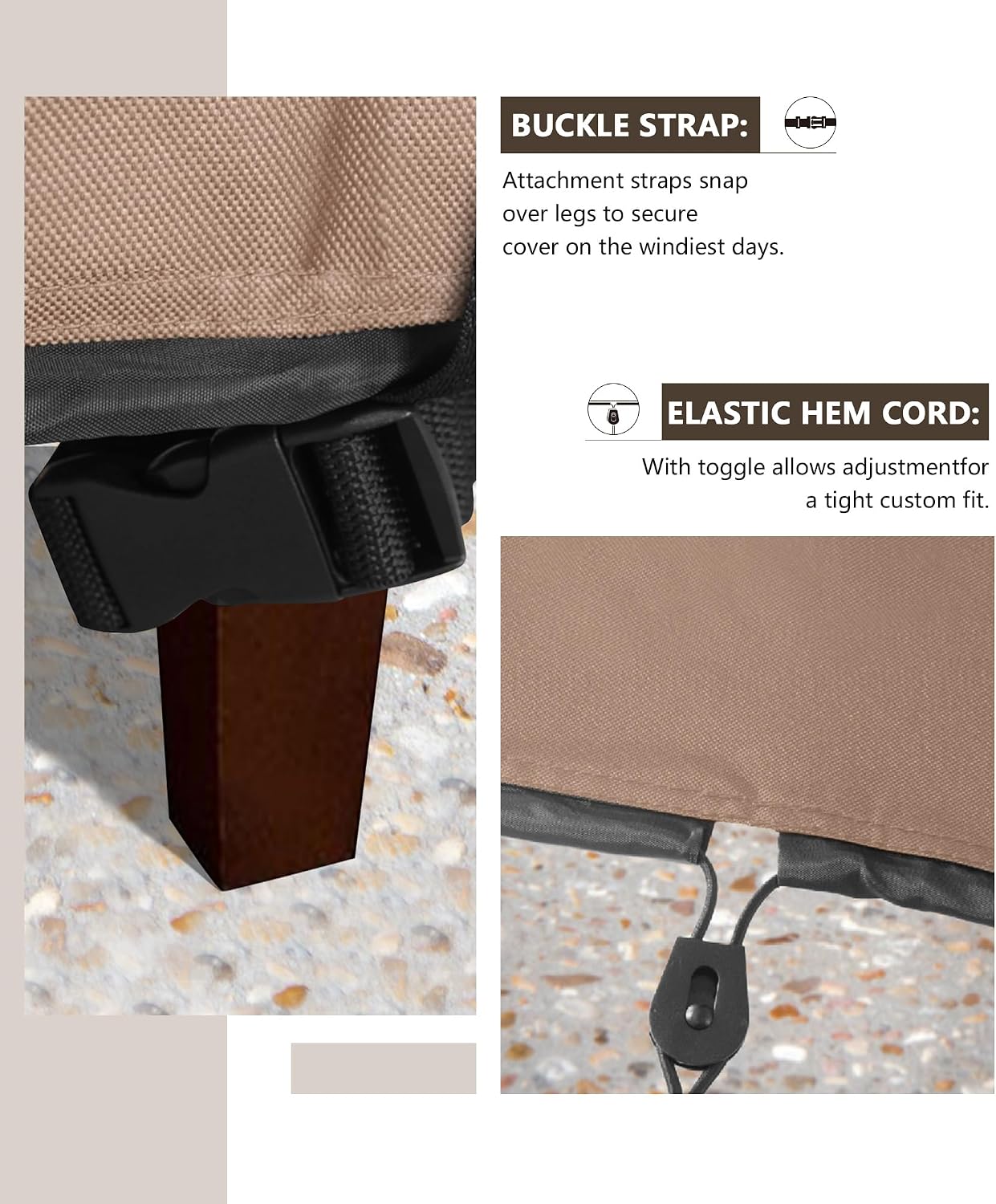 ULTCOVER Waterproof Patio Chair Cover, 38W x 34D x 34H in