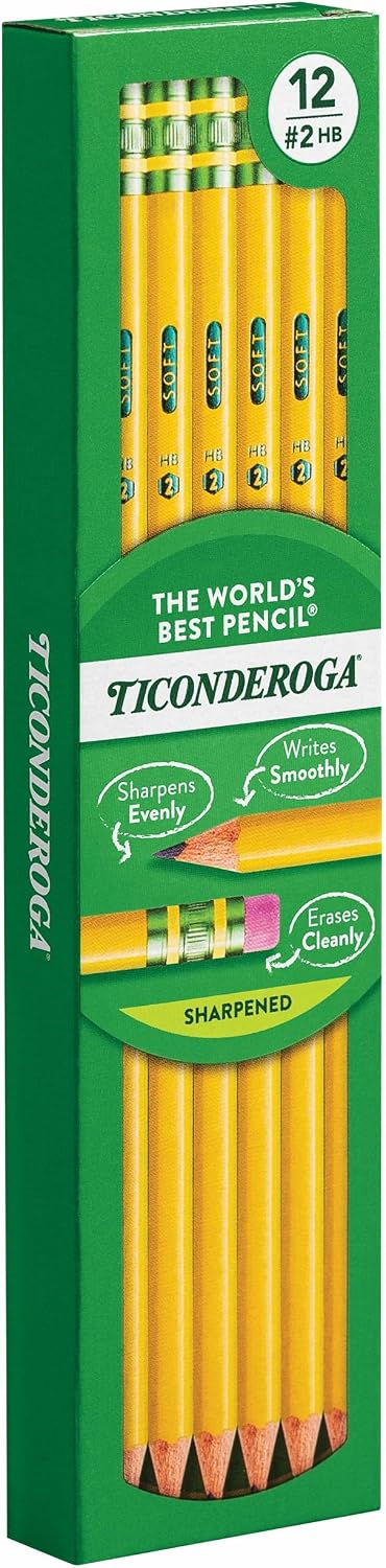 Ticonderoga Wood-Cased Pencils, Pre-Sharpened