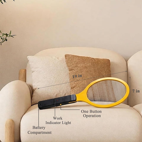 Electric Fly Swatter - Bug Zapper - Powerful 2200V Mosquito & Flies Killer, Fly Swatter for Indoors & Outdoors, Handheld Electric Zapper for Home, Kitchen, Camping (2AA Batteries Included)