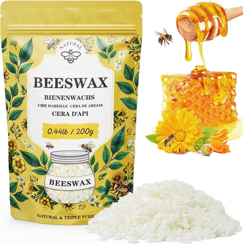 Beeswax pellets 40LB, VEGISHINE Pure Beeswax for Skin, Natural Yellow Beeswax for Candle Making, DIY Skin Care, Lip Balm, Polishing, Lotion, Soap, Candle Making Supplies