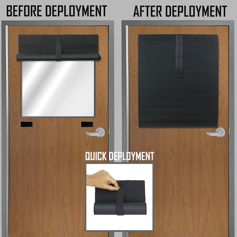 ALP® Lockdown Shades for Classroom Window & Door Coverings for School Safety in Traditional Fabric. Patented Blackout Design for Lockdowns. Custom & Standard Sizes. Made in USA (Polyester, 10" x 30")