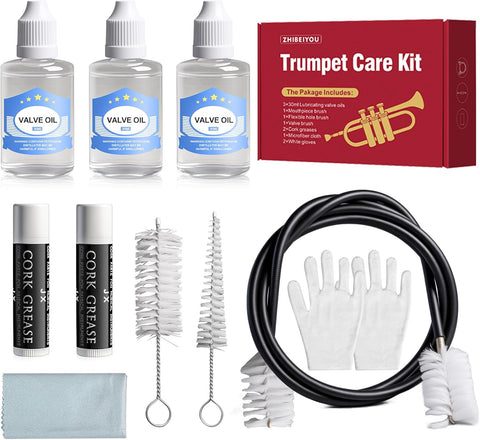 10 Pieces Trumpet Cleaning Kit, Brass Care Set for Trumpet Maintenance