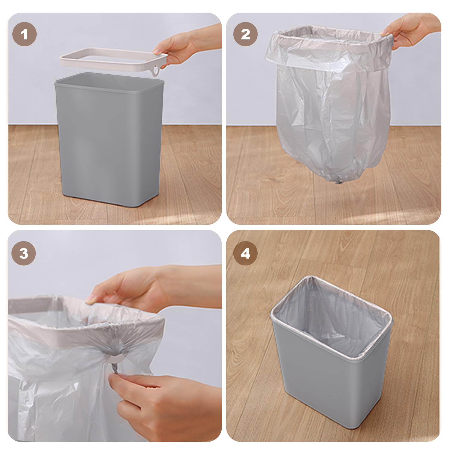 2 Pack - 2.5 Gallon Motion Sensor Bathroom Trash Can - Slim Smart Trash Can
