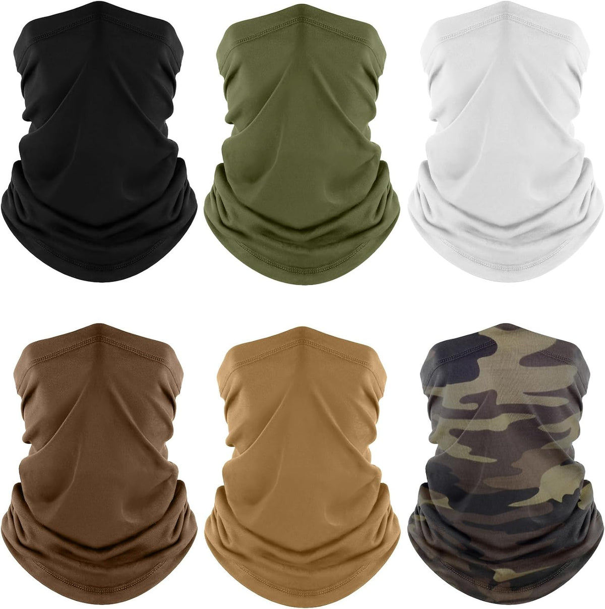 Fuinloth Neck Gaiter, 6 Pack Cooling UV Protection Bandana Face Mask Gator