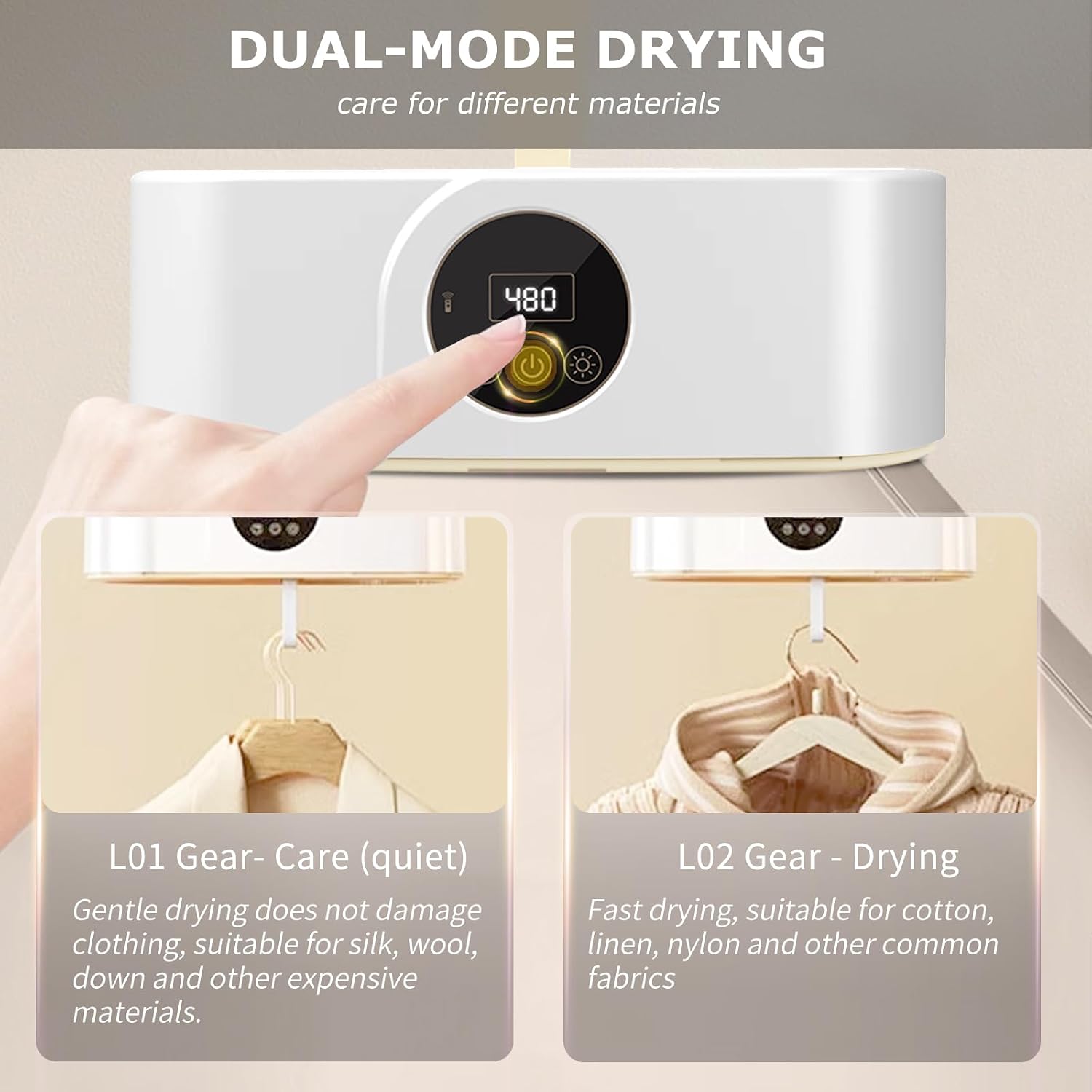Portable Clothes Dryer - Mini Portable Dryer Machine for Laundry Apartments and Travelling, Hotel Room, Classic White