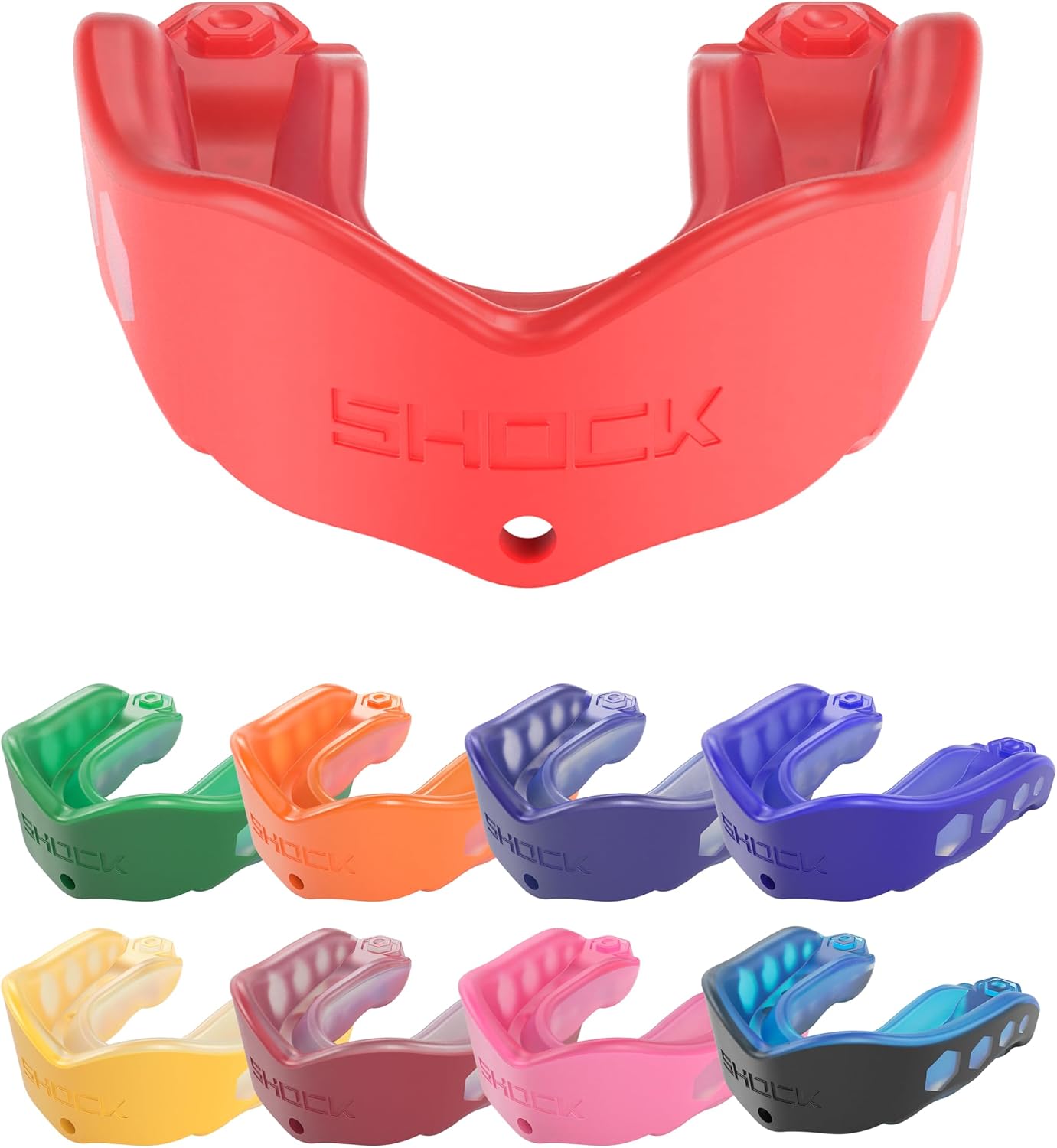 Shock Doctor Mouth Guard Sports, Hockey, Lacrosse, Baseball, Wrestling Moutguard, Gel Max Heavy Duty Protection & Custom Fit, Football Mouth Guard with Strap, Adult & Youth Mouthguard
