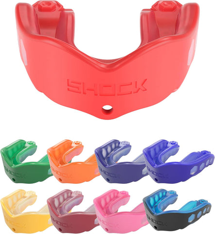 Shock Doctor Mouth Guard Sports, Hockey, Lacrosse, Baseball, Wrestling Moutguard, Gel Max Heavy Duty Protection & Custom Fit, Football Mouth Guard with Strap, Adult & Youth Mouthguard