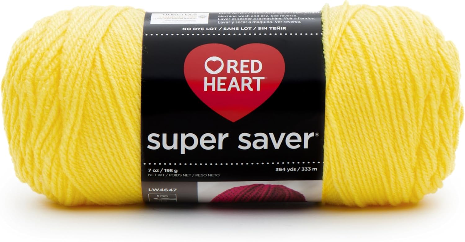 RED HEART Super Saver Yarn, Bright Yellow