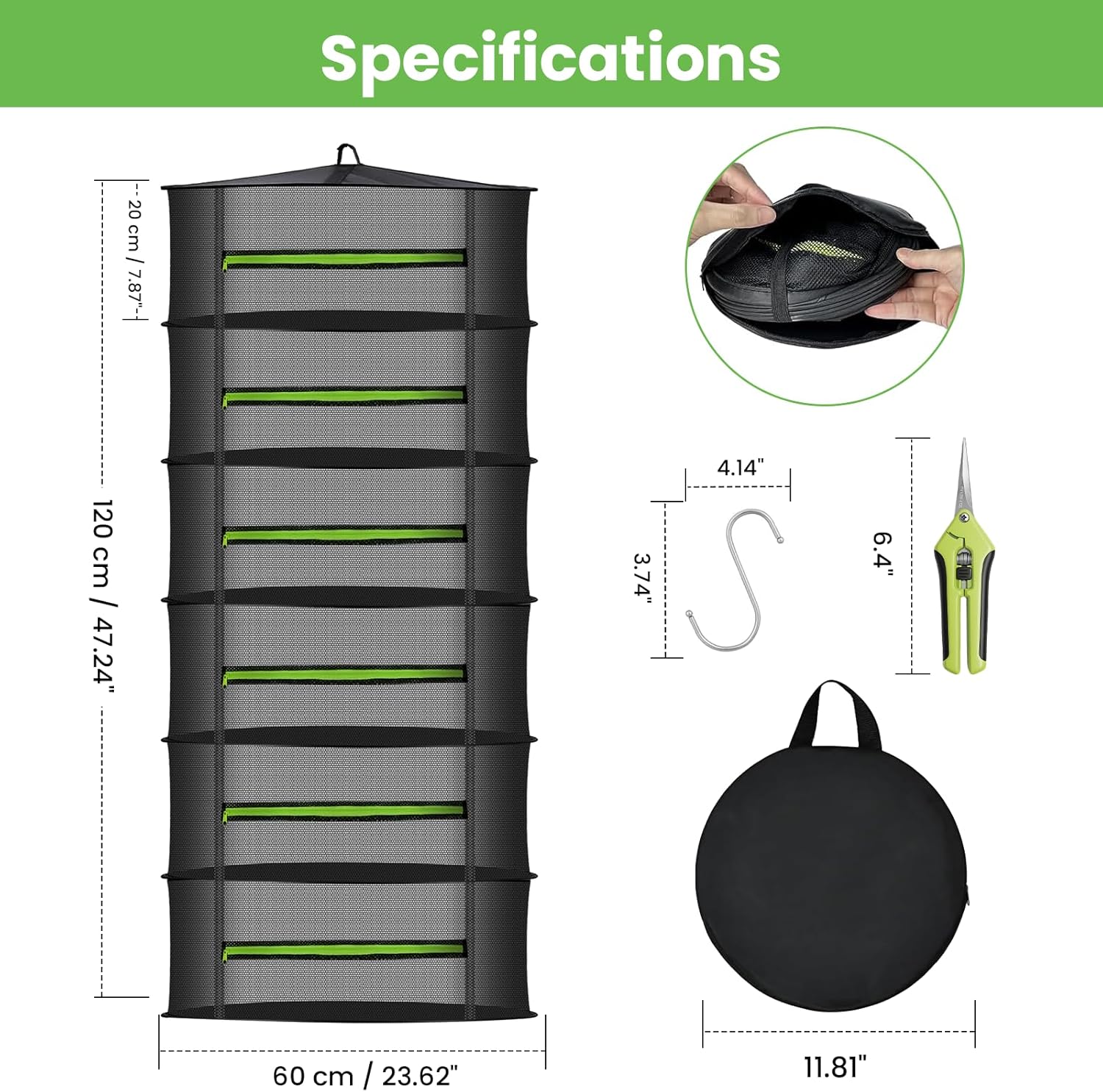 MEKOLIFE 6-Layer Herb Drying Rack with Collapsible Mesh Design