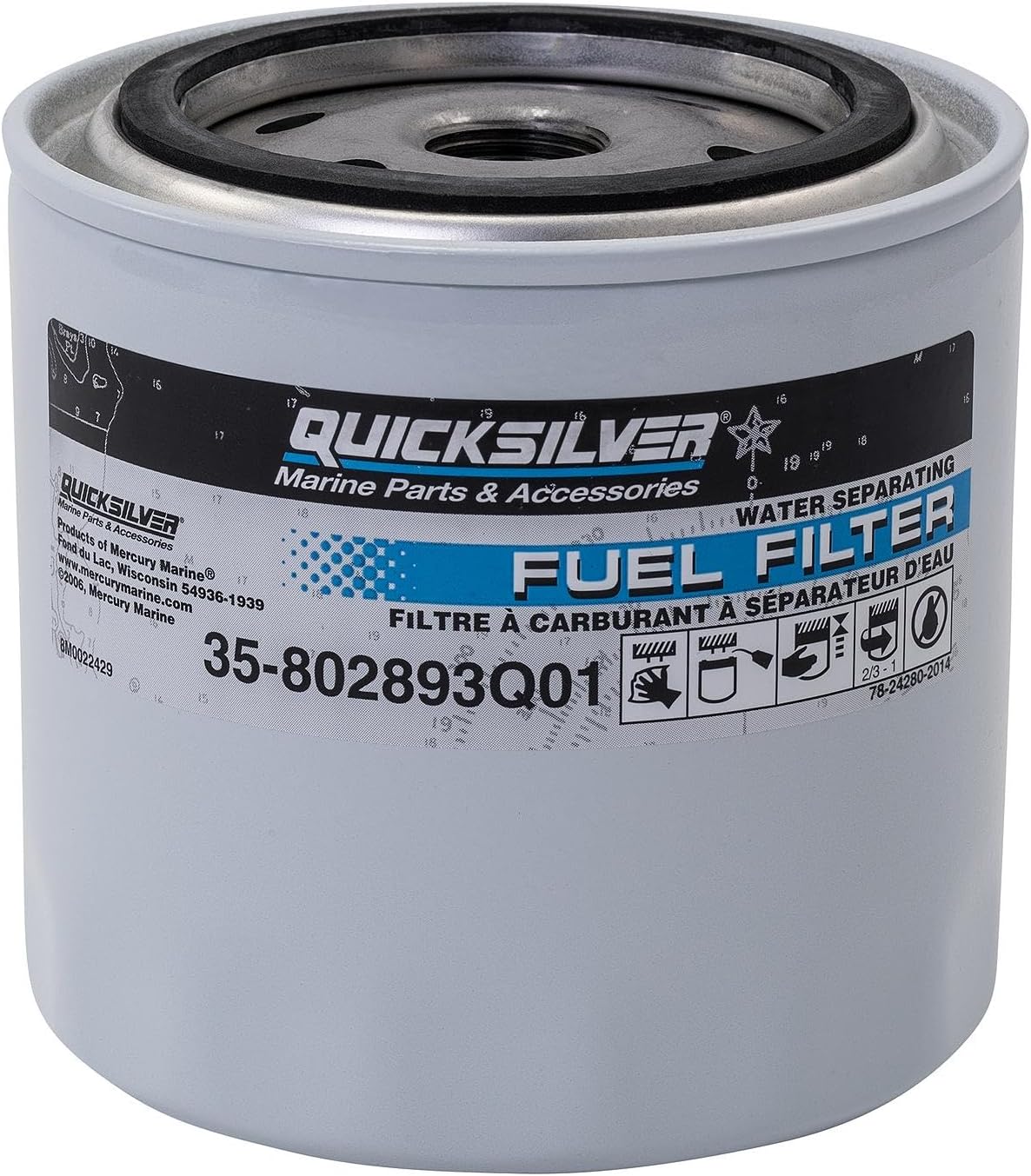 Quicksilver 802893Q01 Water Separating Fuel Filter, Mercury & MerCruiser