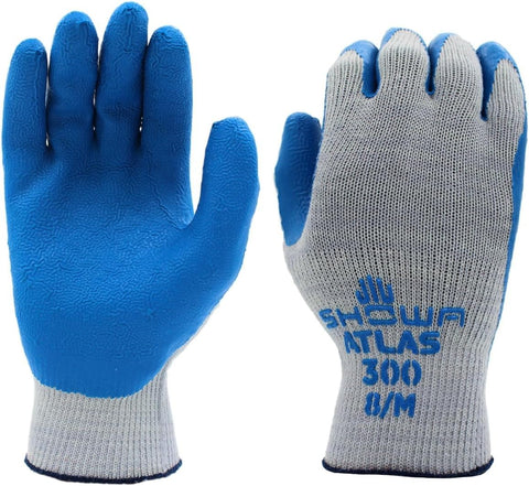 SHOWA Atlas 300 Original 1994 Crinkle Grip Work Gloves,for Construction, Landscaping, Gardening, & Masonry