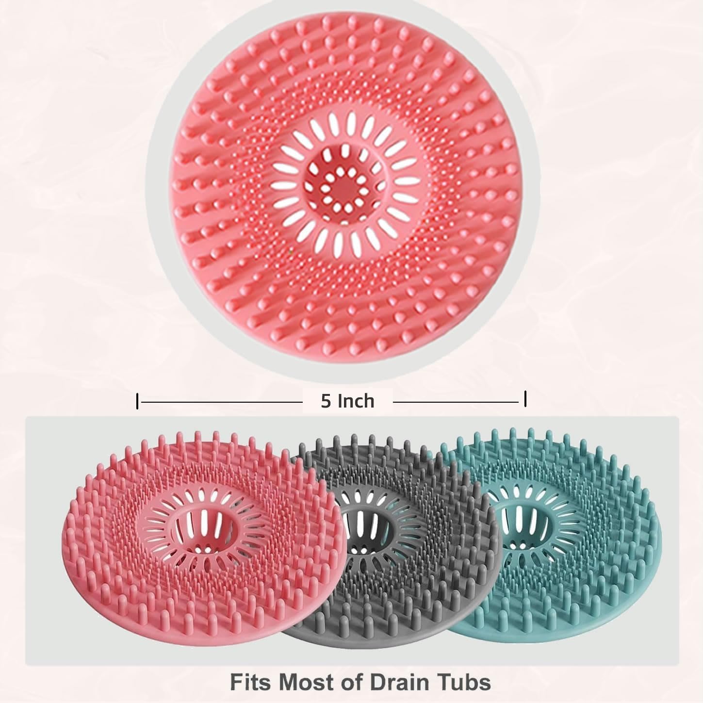 Silicone Hair Catcher for Shower Drain & Bathtub – Anti-Clog Sink Strainer