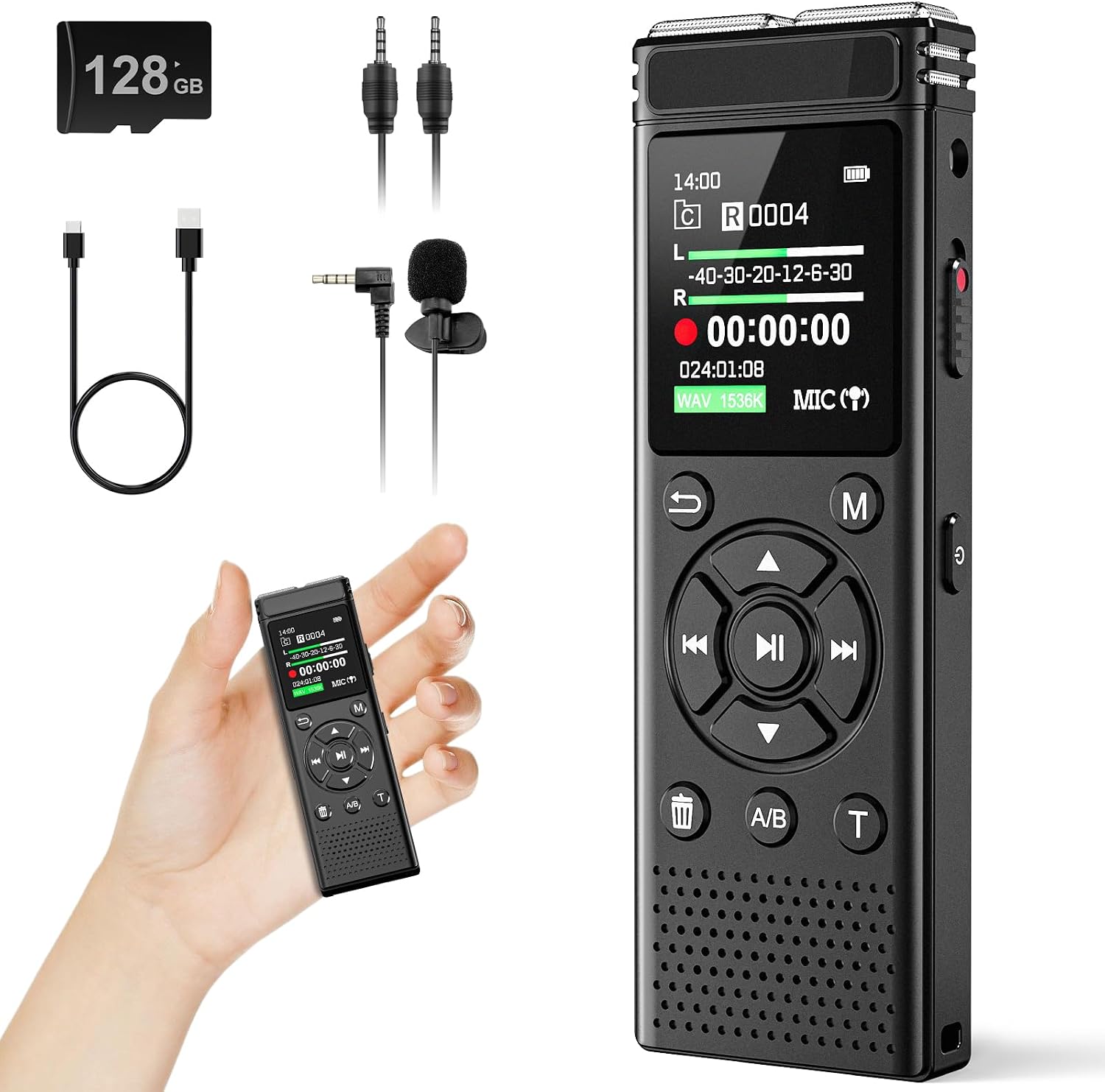 Tonfarb 136GB Digital Voice Recorder with Playback,9775 Hours Audio Record