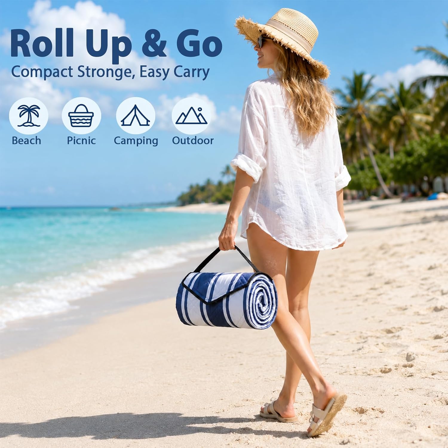 TigeJoy Beach Blanket Waterproof Sandproof Extra Large Picnic Blanket