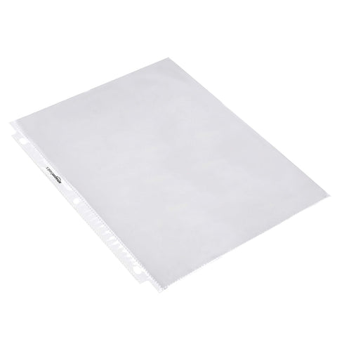 Amazon Basics Sheet Protectors for 3 Ring Binder, Lightweight, Acid-Free, Clear Plastic Sleeves, Letter Size, 8.5 x 11 Inch, 100-Pack