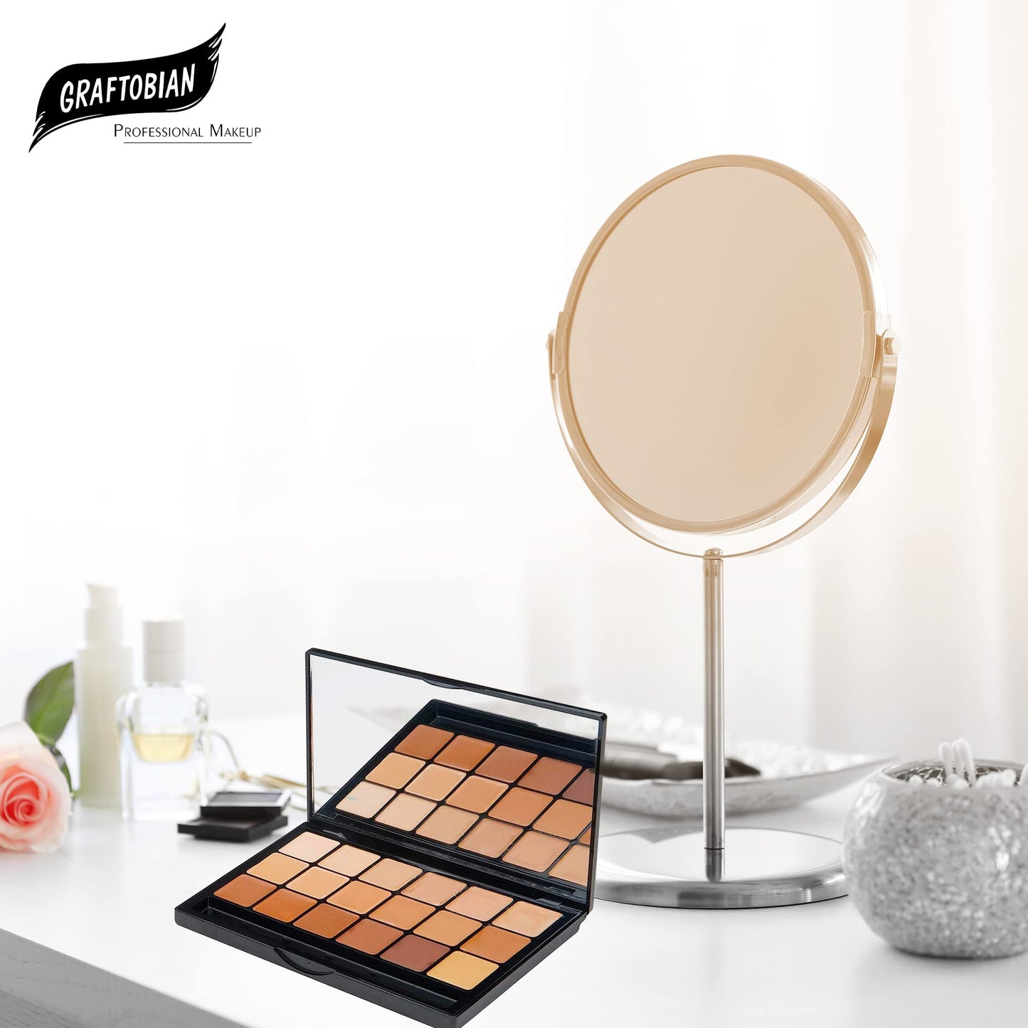 Graftobian HD Glamour Creme Foundation Warm Super Palette - 18 High Definition Warm Undertone Cream Shades