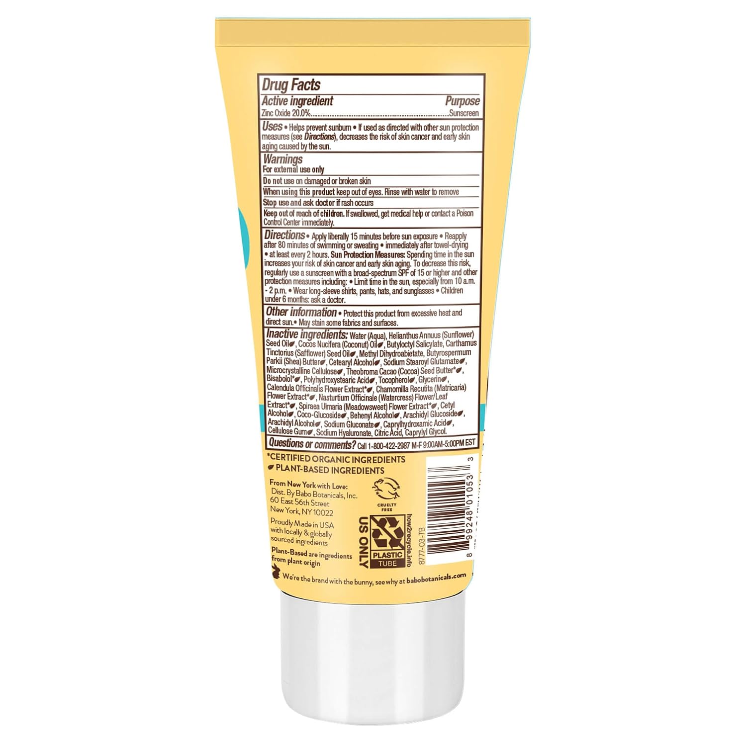 Babo Botanicals Sheer Mineral Sunscreen Lotion SPF 50 with 100% Mineral Active Ingredients for Babies, Kids or Extra Sensitive Skin, Lightweight, Water Resistant & Fragrance Free, 3 Fl Oz
