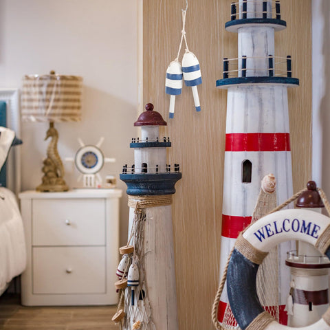UKCOCO Mediterranean Nautical Wooden Wall Float - Vintage Hanging Ocean Decor for Home, Coastal Beach House, or Bathroom, Rustic Marine Style