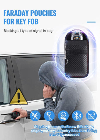 lanpard Faraday Pouch for Car Keys, Faraday Bag, Car RFID Signal Blocking Holder, Key Fob Protector, Key fob cage Block Signal Anti-Theft Fob Case (2 Pack)