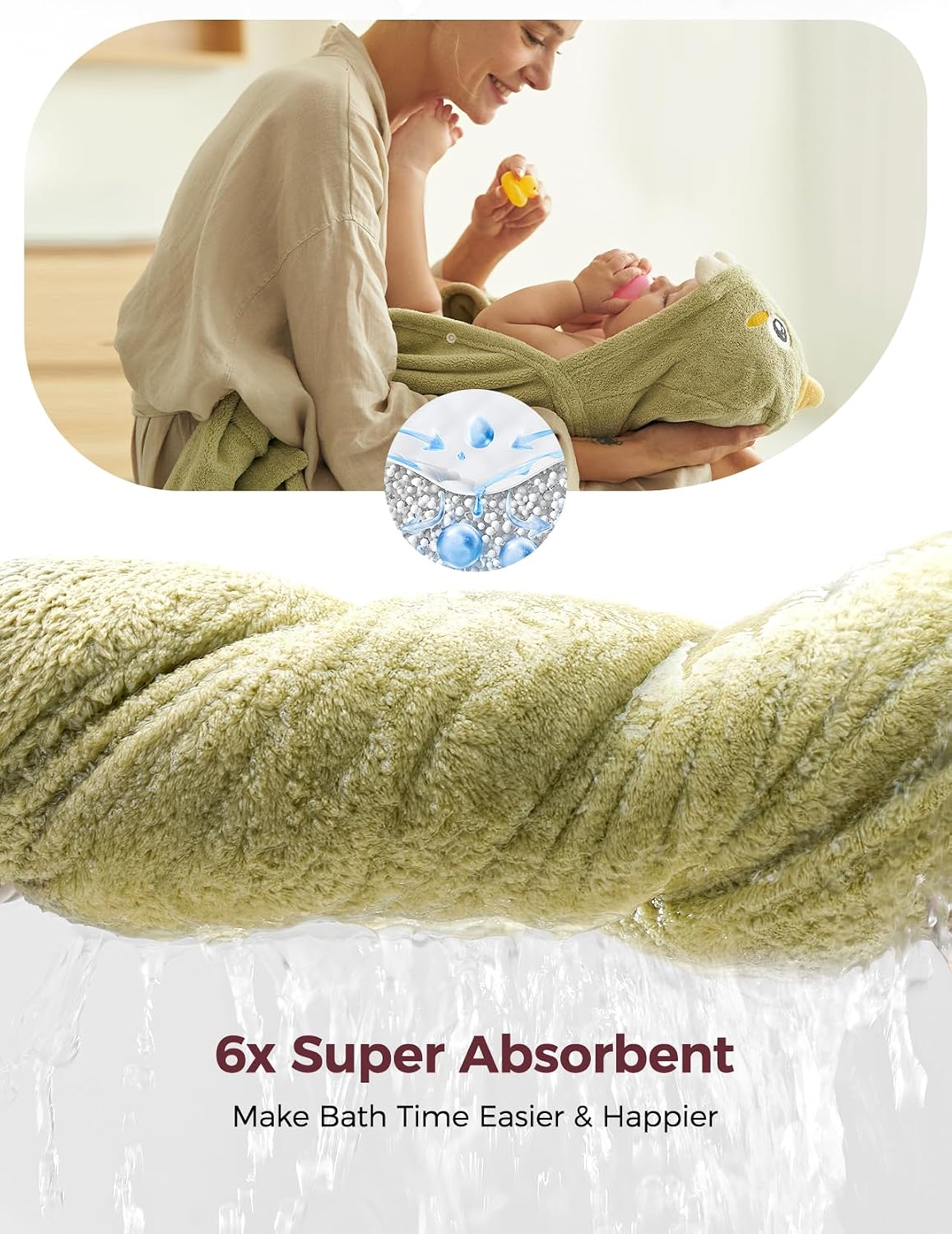 Momcozy Hooded Baby Towels, 2 Pack with Health Label