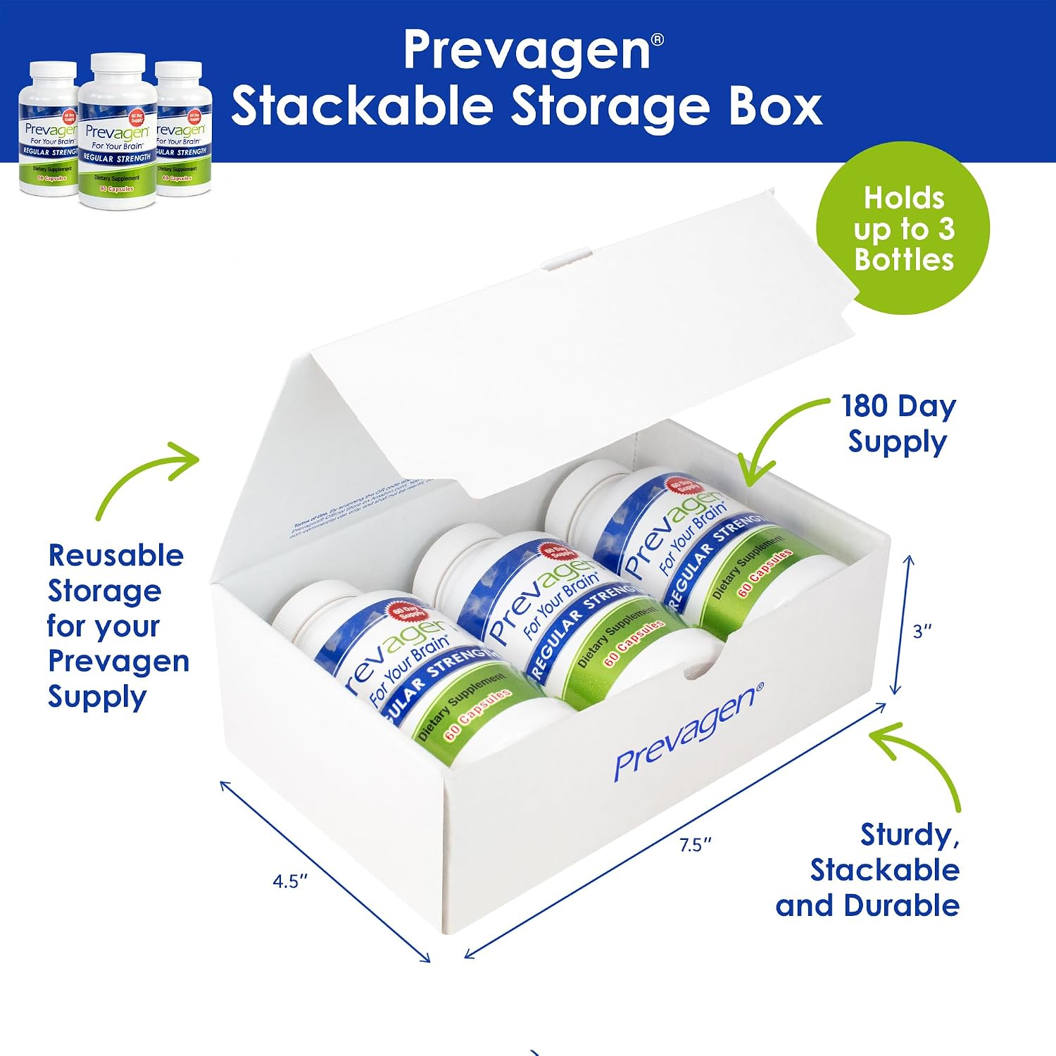 Prevagen Regular Strength with Storage Box, 60 Capsules, 3-Pack