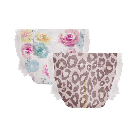 The Honest Company Clean Conscious Diapers | Plant-Based, Sustainable | Wild Thang + Rose Blossom | Club Box, Size 4 (22-37 lbs), 54 Count