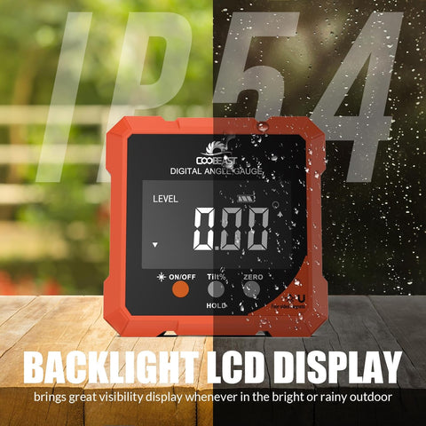 Coobeast Digital Angle Finder with Dual Laser 4-side Magnetic Angle Gauge