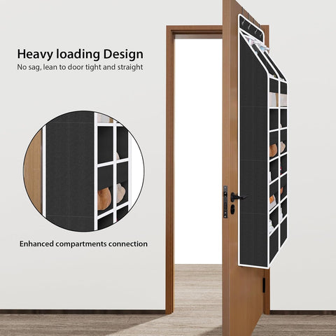 Univivi Upgraded Over the Door Organizer for Baby Nursery, Black, 5-Shelf