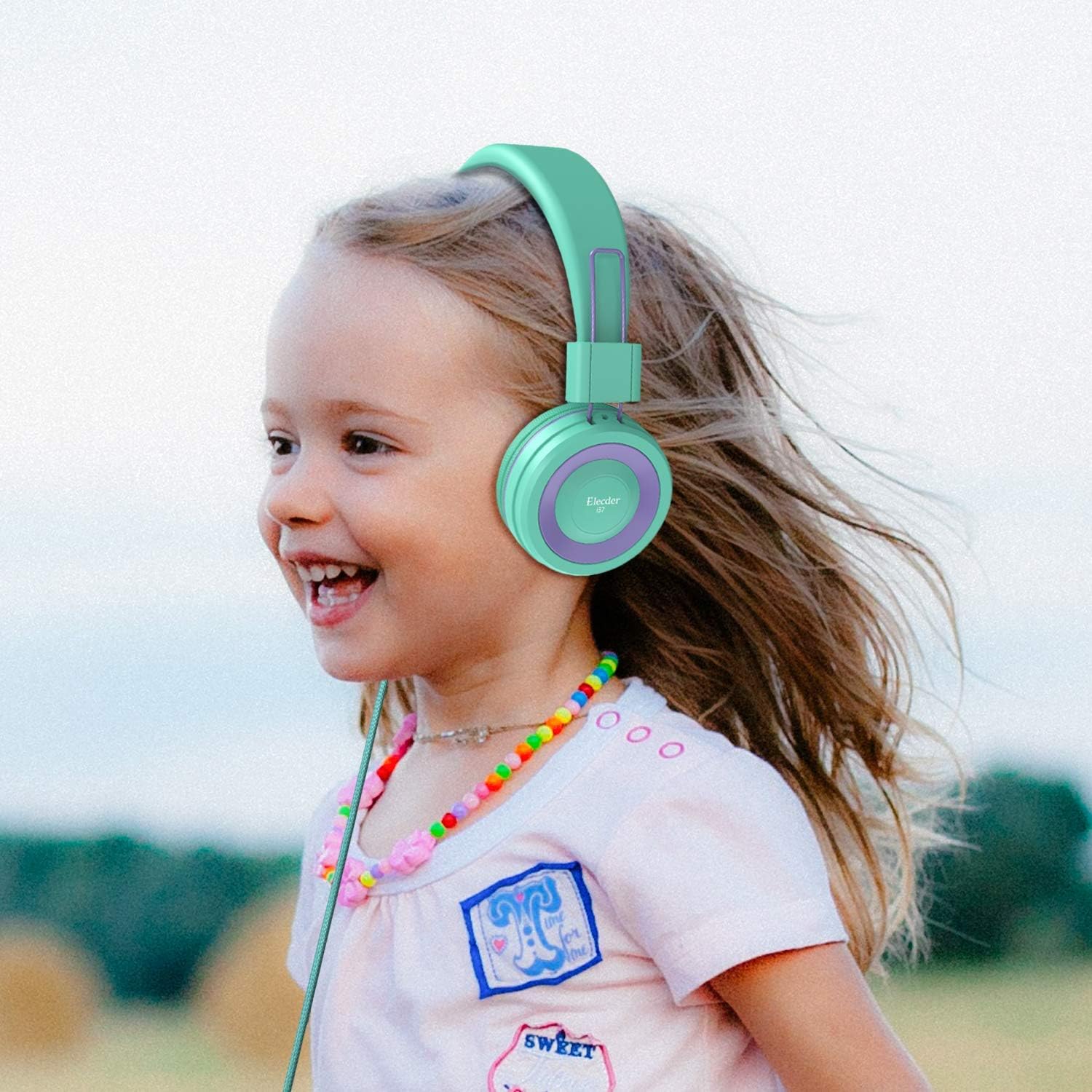 ELECDER i37 Kids Headphones for School Children Girls Boys Teens, Green