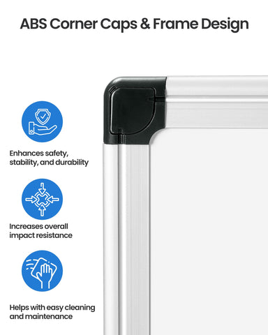 VUSIGN Magnetic White Board Kit for Wall 36" x 24", 1 Dry Eraser & 2 Multicolor Markers & 4 Magnetic Pins, Sliver Reinforced Aluminum Frame for Home, School, Office