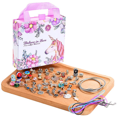 COO&KOO Charm Bracelet Making Kit, A Unicorn Girls Toy That Inspires Creativity and Imagination, Crafts for Ages 8-12 with Jewelry Making & Art Kit Perfect Gifts, Self-Expression!