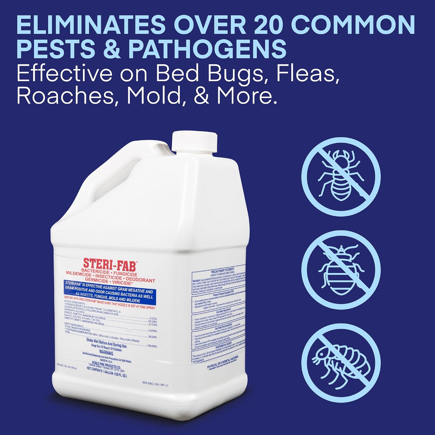 Steri-fab All-in-One Disinfectant & Insecticide Spray, 1 Gallon Jug