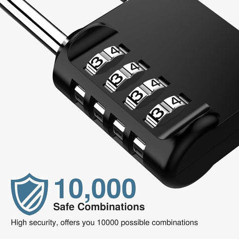 Puroma 2 Pack Combination Lock 4 Digit 2.6 Inch Padlock Gate Shed Black