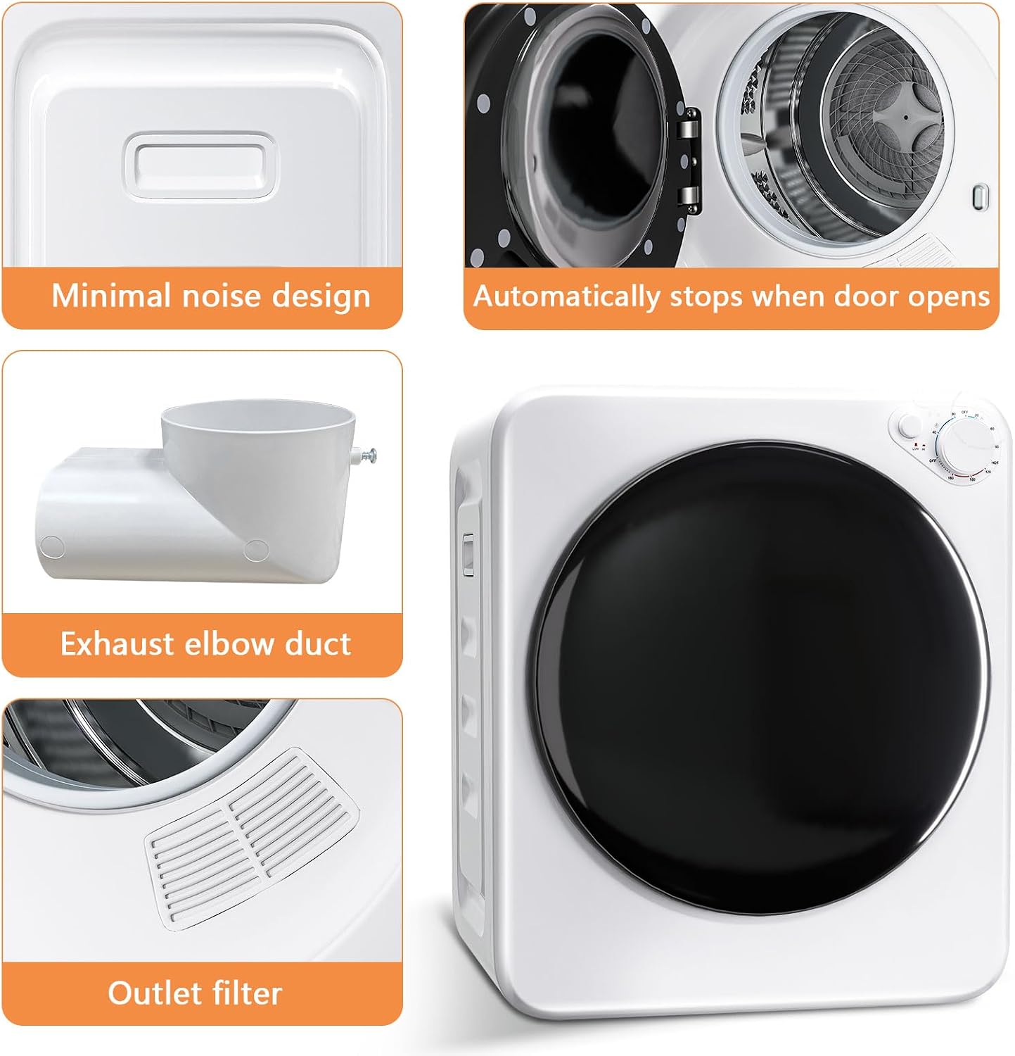 DOGHLY 17Lbs Full-Automatic Washing Machine and 1.8 Cu.Ft Clothes Dryer Set