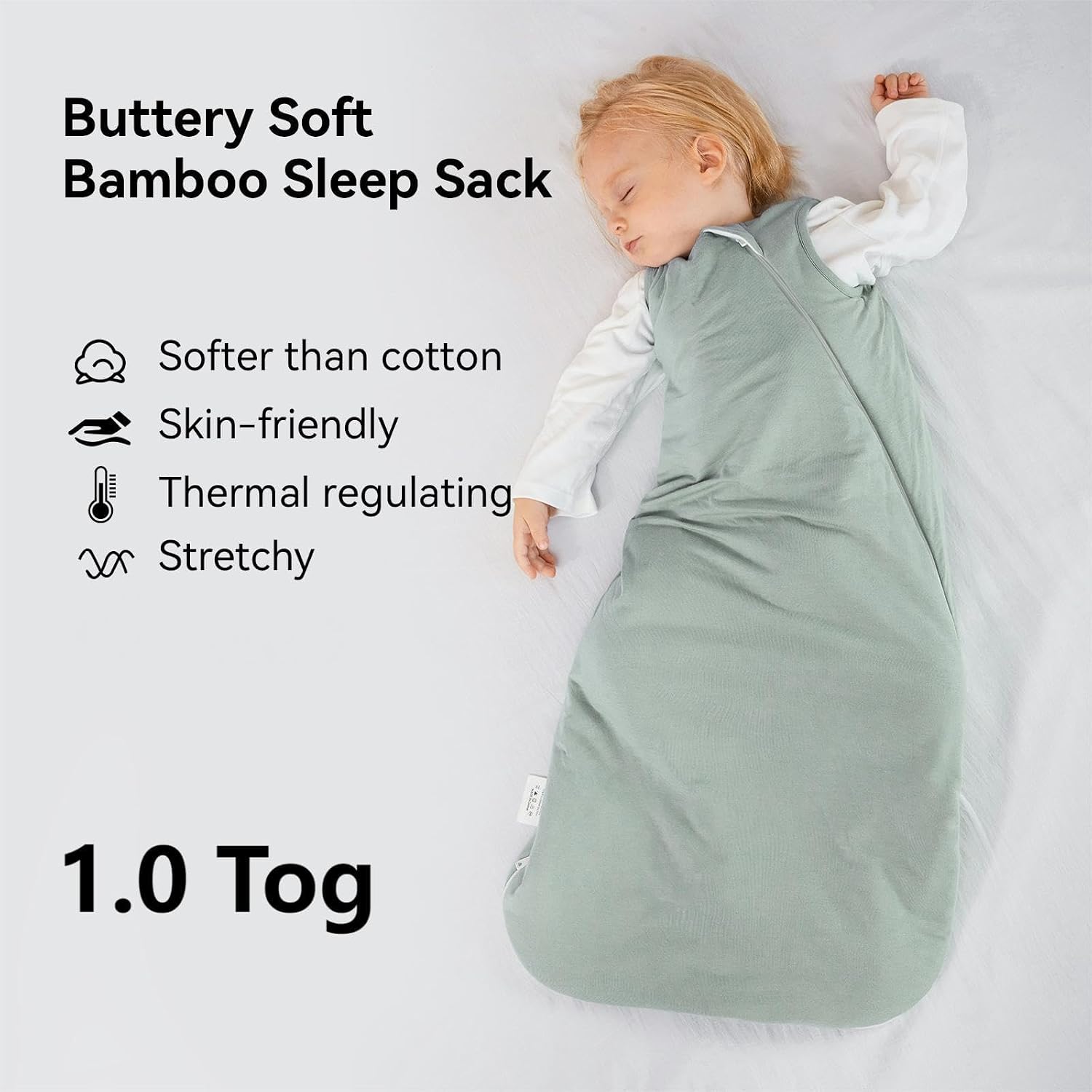 BubblePanda Rayon Made from Bamboo Sleep Sack 0-6 Months 1.0 Tog Newborn