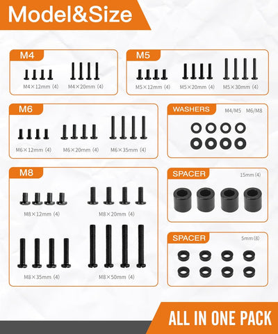 Universal TV Mounting Hardware Screw Kit Set with Box