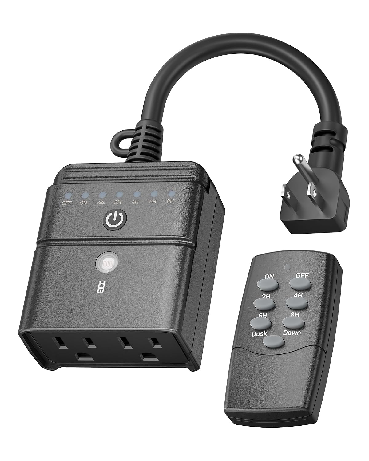 BN-LINK Outdoor Timer for Lights, 100FT Remote Control