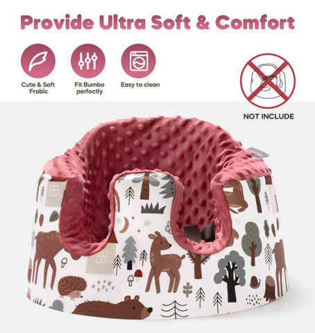 mamatepe Seat Cover Compatible with Bumbo and Nuby Seat, Booster Seats Accessories,Soft Breathable Cover for Baby Girl Boy,Cover Only，Red