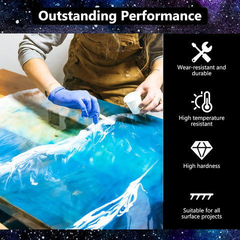 KISREL Epoxy Resin 2Gallon - Crystal Clear Epoxy Resin Kit - No Yellowing No Bubble Art Resin Casting Resin for Art Crafts, Jewelry Making, Wood & Molds(1 Gallon x 2)