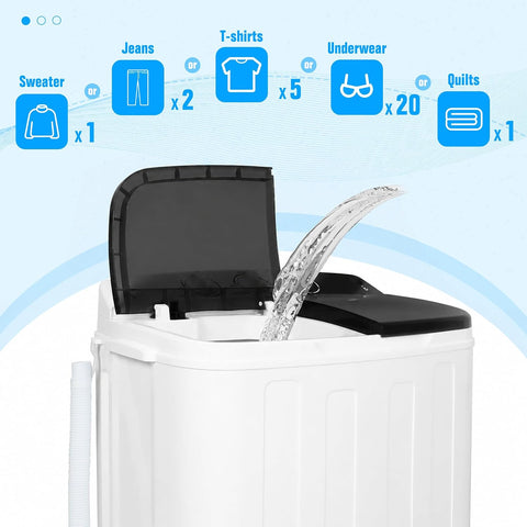 Portable Washing Machine, 25 lbs Twin Tub Washer and Spin Dryer Combo