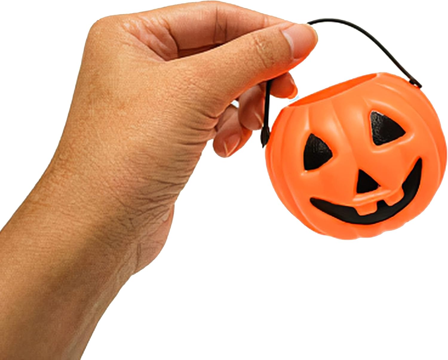 4E's Novelty 24 Pack Mini Pumpkin Trick or Treat Buckets Bulk Halloween Candy Holders Container for Kids, Halloween Goodie Bags Fillers Party Favor Toys