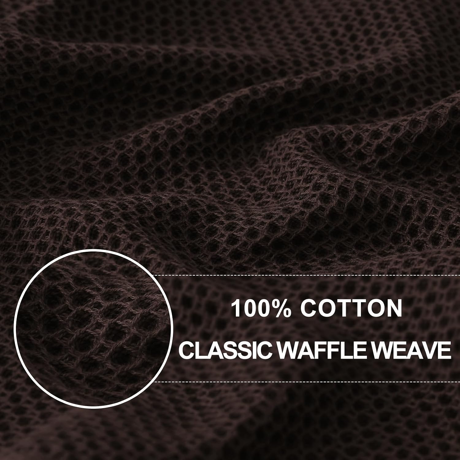 Homaxy 100% Cotton Waffle Weave Kitchen Dish Cloths 12-Pack, Dark Brown