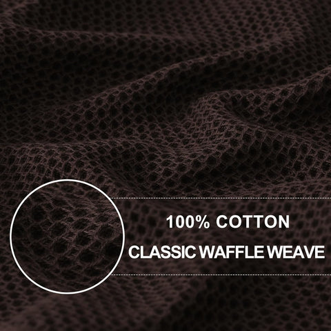 Homaxy 100% Cotton Waffle Weave Kitchen Dish Cloths 8-Pack, Dark Brown