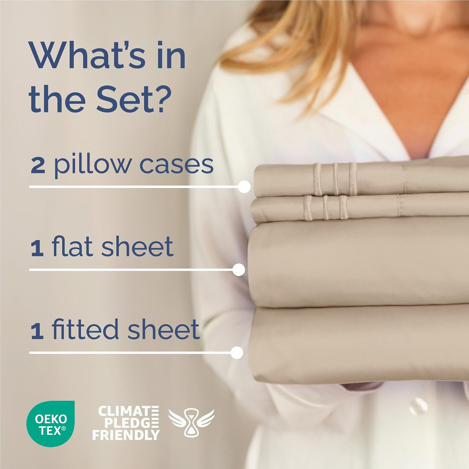 Full Size 4 Piece Sheet Set - Comfy Breathable & Cooling Sheets - Cream