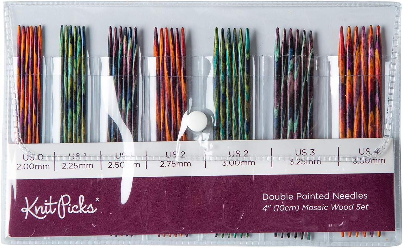 Knit Picks Double Pointed Wood Knitting Needles Set, 6 inches