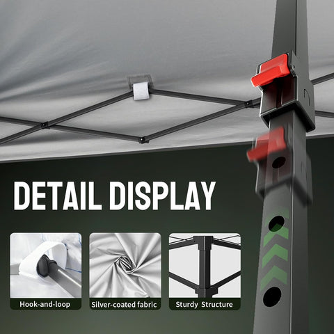 CROWN SHADES 10x10 Pop Up Canopy Tent, Outdoor Canopy, White