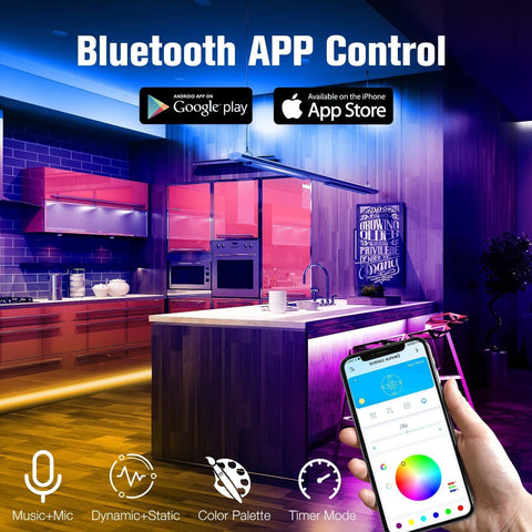 DAYBETTER LED Strip Lights 200ft 2 * 100ft RGB Music Sync Smart App Control